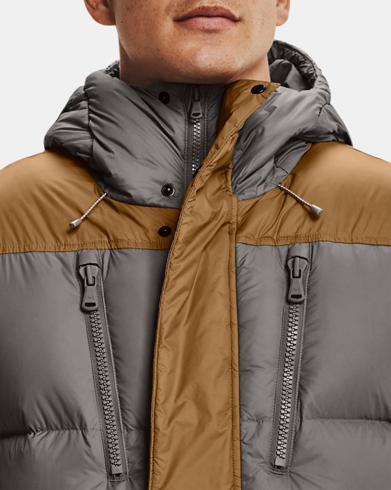 Men's ColdGear® Infrared Down Blocked Jacket, Brown, pdpMainDesktop image number 3